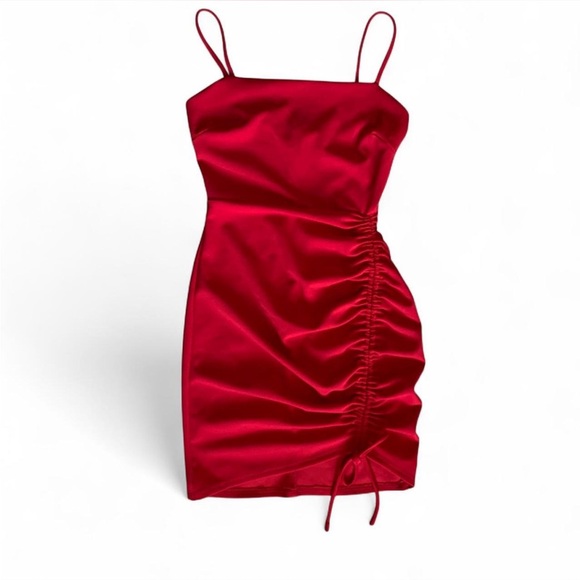 Windsor Red Adjustable Ruched Mini Dress size Small! - Picture 2 of 5